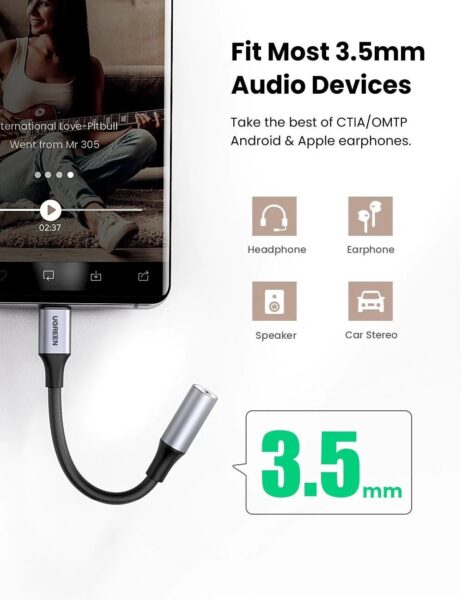 UGREEN USB C 轉 3.5mm插孔DAC類型C耳機放大器 (預訂貨品) - Image 4