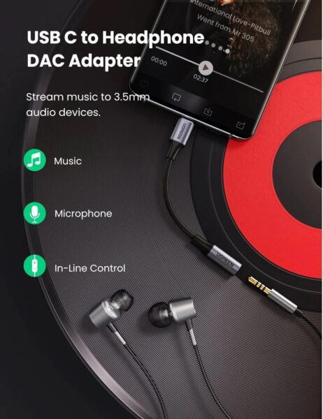 UGREEN USB C 轉 3.5mm插孔DAC類型C耳機放大器 (預訂貨品) - Image 3